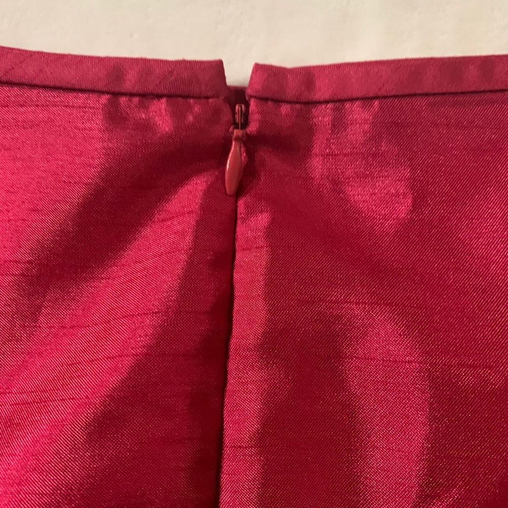 Le Suit Women's 12 Fuchsia Hot Pink Silk Blend Pencil Skirt Knee Length Zipper - Picture 5 of 7